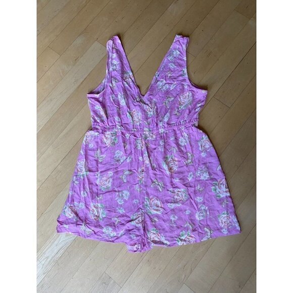 Bp Women BNWOT Purple Floral "anna" Shorts Romper Vneck - Picture 3 of 6
